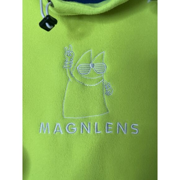 Magnlens Neon Yellow Pullover Fleece Size XS Activewear Athleisure - Picture 4 of 6